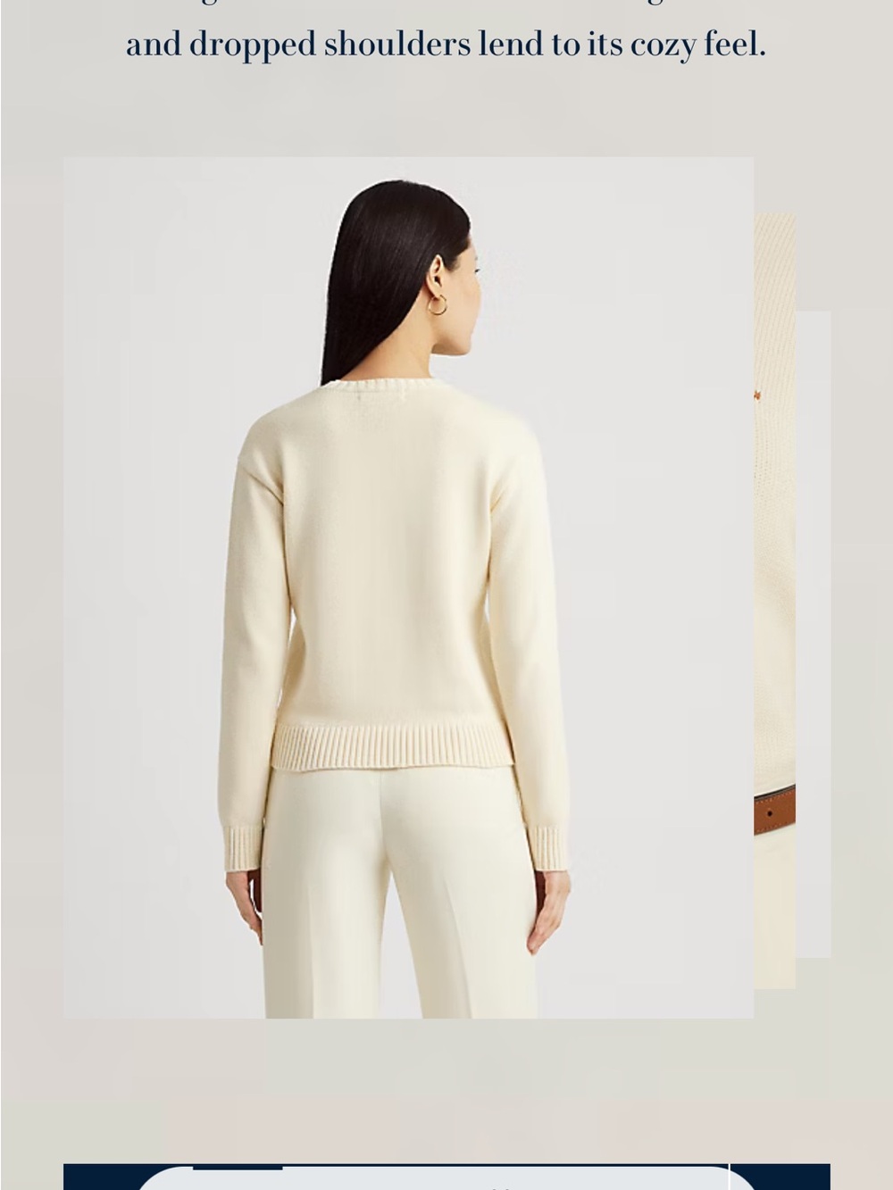 Ralph Lauren Lauren Intarsia-Knit Cotton Blend Sweater - Picture 6 of 8